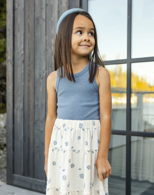RYLEE AND CRU RIBBED TANK SET - NATURAL HEATHERED MARINE