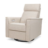 Willa Power Glider Recliner w/ adj. headrest & USB in Performance Grey Eco-Weave w/Light Wood Base