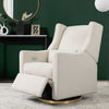 Kiwi Glider Recliner w/ Electronic Control and USB in Ivory Boucle w/Gold Base