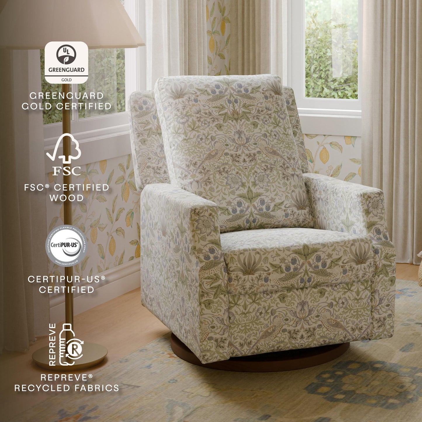 MORRIS & CO. X NAMESAKE CREWE RECLINER AND SWIVEL GLIDER
