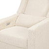 Kiwi Glider Recliner w/ Electronic Control and USB in Ivory Boucle w/Gold Base