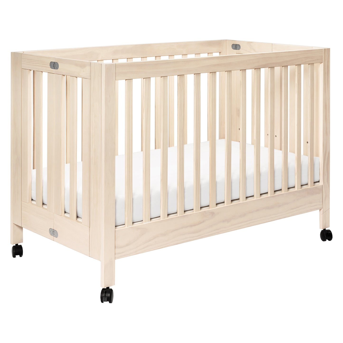 Maki Full-Size Folding Crib w/ Toddler Bed Conversion Kit in Honey