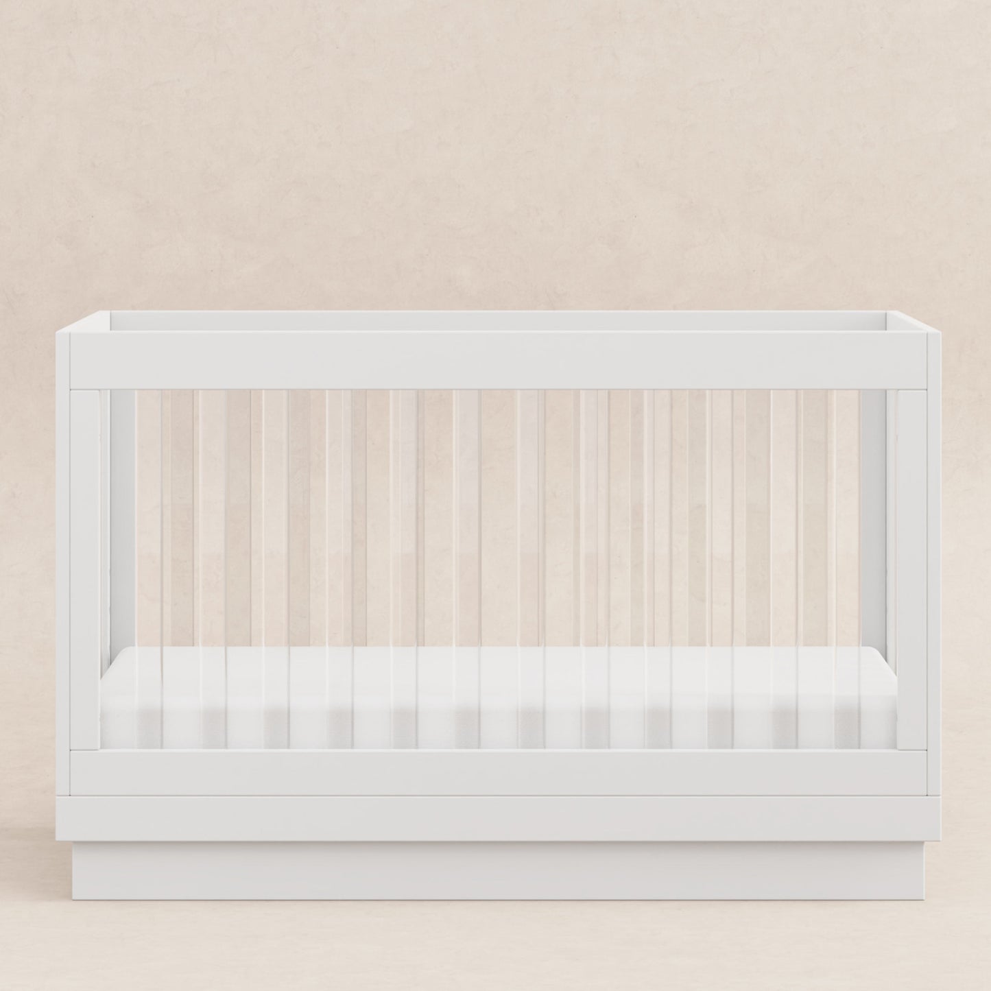 BABYLETTO HARLOW ACRYLIC 3-IN-1 CONVERTIBLE CRIB WITH TODDLER BED CONVERSION KIT