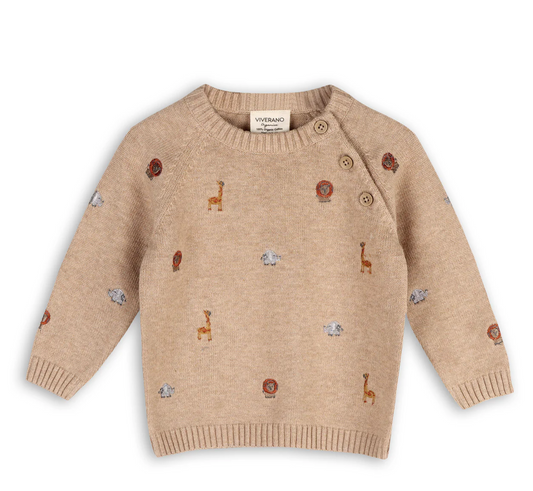 MINI SAFARI ANIMAL RAGLAN BABY PULLOVER