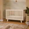 Hudson 3-in-1 Convertible Crib w/ToddlerBedConversionKit in White/Washed Natural