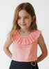 MAYORAL EYELET RUFFLE T-SHIRT