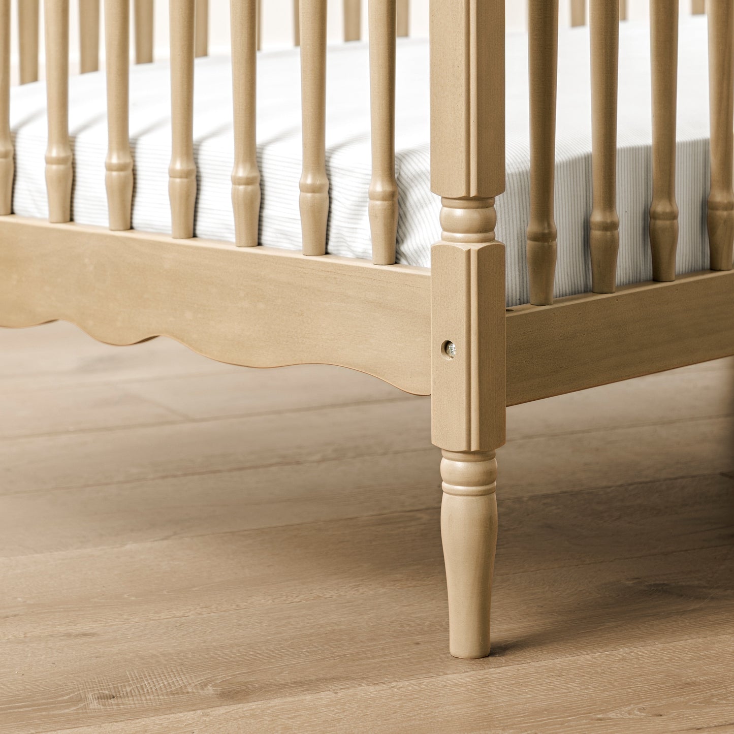 Liberty 3-in-1 Convertible Spindle Crib w/Toddler Bed Conversion Kit in Dusty Rose