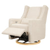 Kiwi Glider Recliner w/ Electronic Control and USB in Ivory Boucle w/Gold Base