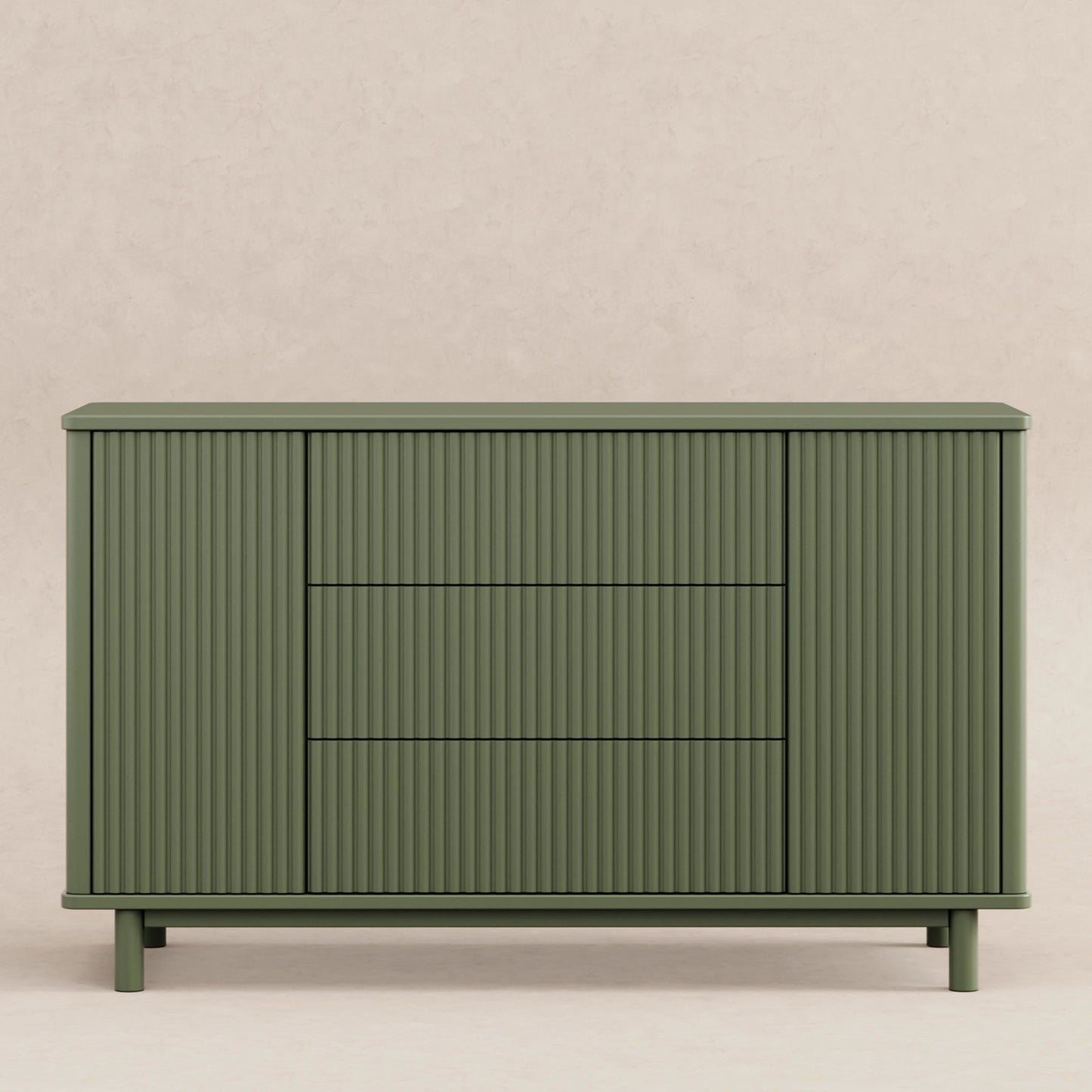 Pogo Tambour Assembled Dresser in Olive