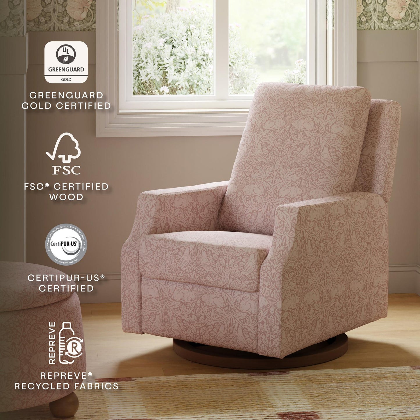 MORRIS & CO. X NAMESAKE CREWE RECLINER AND SWIVEL GLIDER