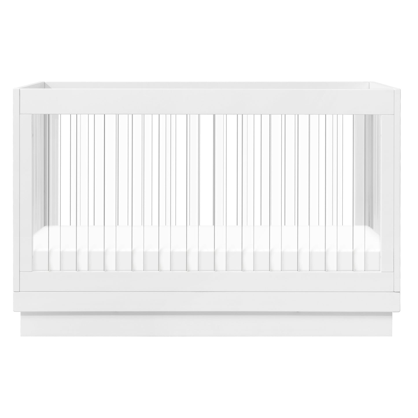 BABYLETTO HARLOW ACRYLIC 3-IN-1 CONVERTIBLE CRIB WITH TODDLER BED CONVERSION KIT