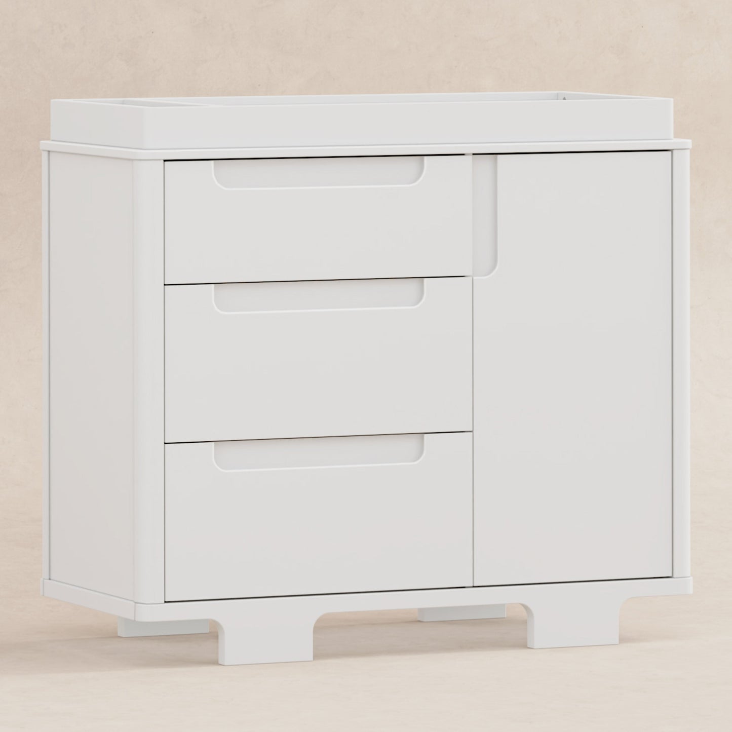 Yuzu 3-Drawer Changer Dresser in White/Natural
