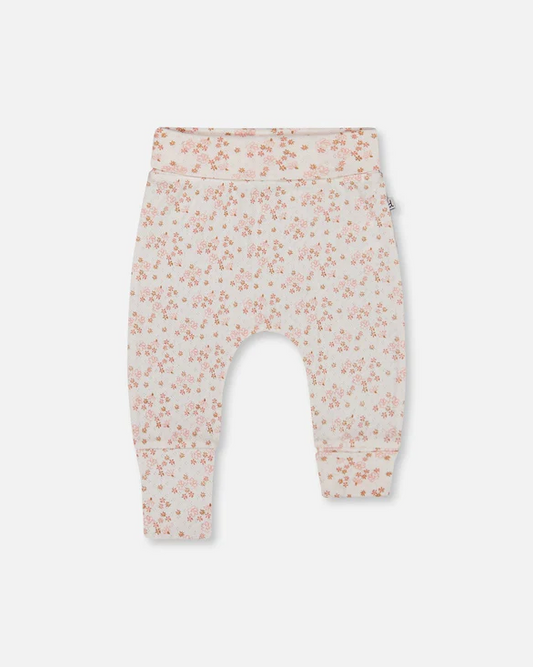 JERSEY EVOLUTIF PANTS PINK DITSY FLOWERS