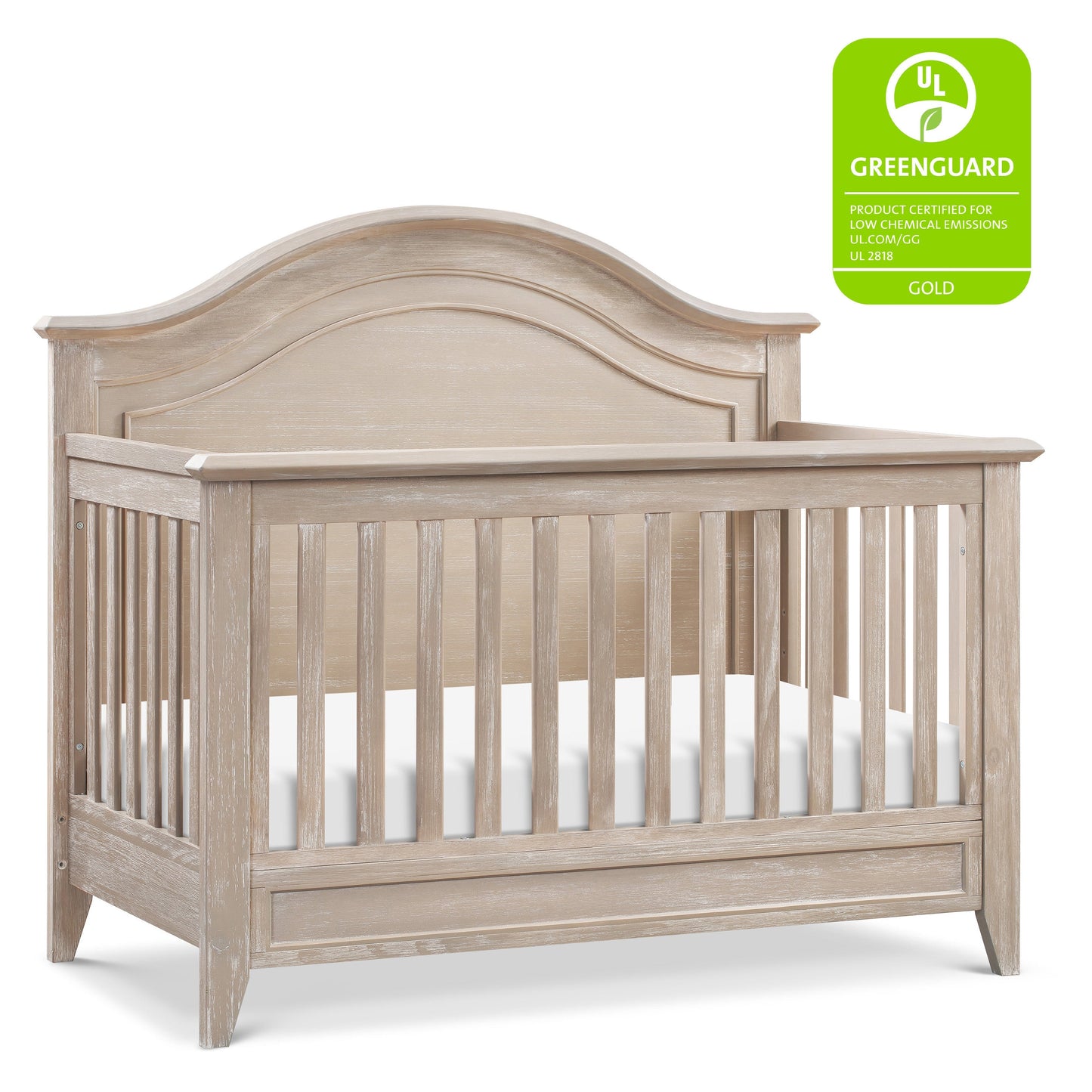 MONOGRAM BY NAMESAKE BECKETT RUSTIC 4-IN-1 CONVERTIBLE CURVE TOP CRIB