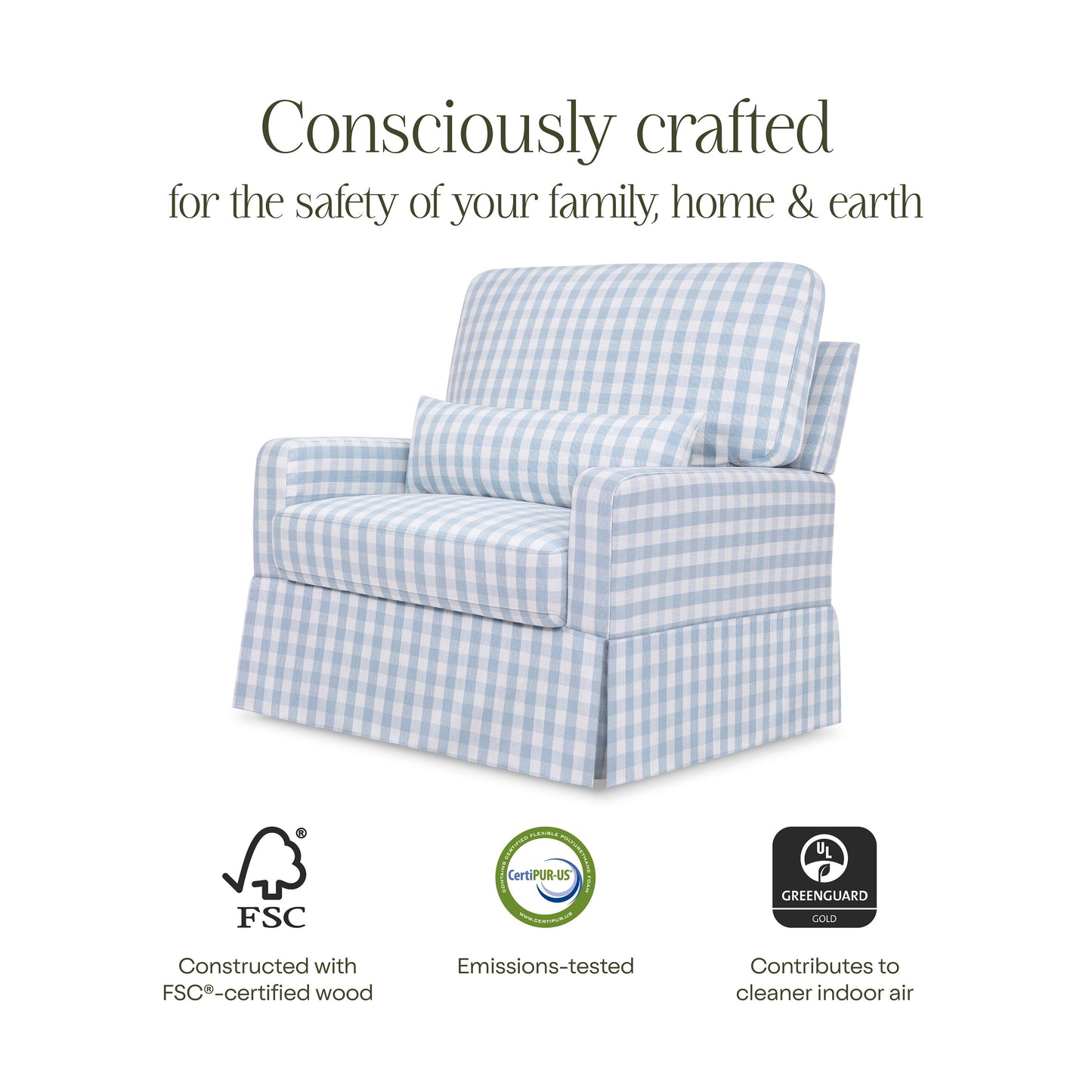 NAMESAKE CRAWFORD PILLOWBACK CHAIR AND A HALF COMFORT SWIVEL GLIDER