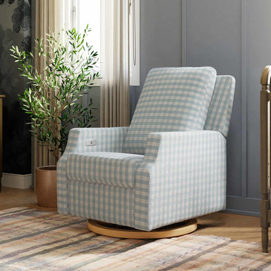 NAMESAKE CREWE ELECTRONIC SWIVEL GLIDER RECLINER OLIVE BOUCLE