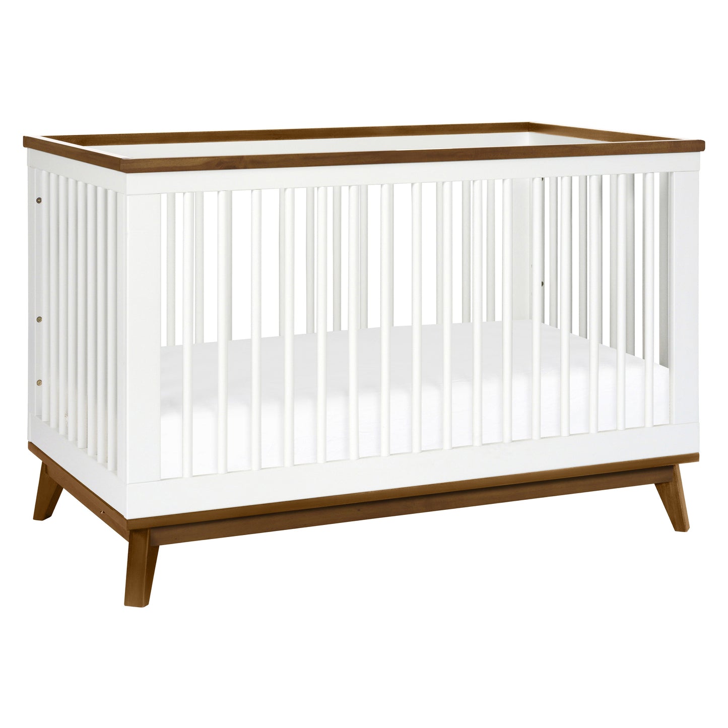 Scoot 3-in-1 Convertible Crib w/ToddlerBedConversion Kit in White/WashedNatural