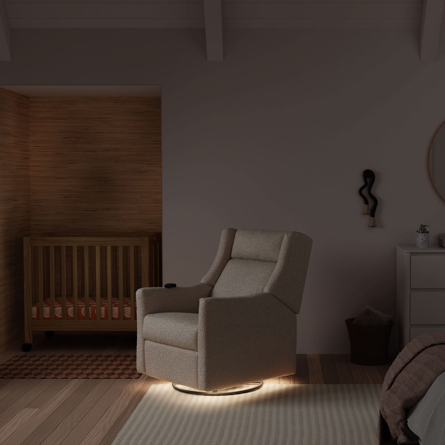 BABYLETTO KIWI DELUXE POWER RECLINER & SWIVEL GLIDER WITH HEAT AND MASSAGE