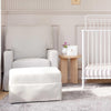 Crawford Gliding Ottoman in Tan Gingham