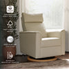 Willa Power Glider Recliner w/ adj. headrest & USB in Performance Grey Eco-Weave w/Light Wood Base