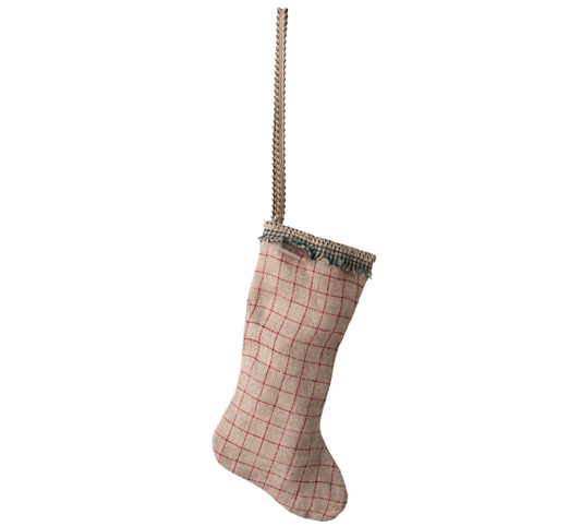 MAILEG STOCKING ORNAMENT, CHECKED - SAND