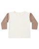QUINCY MAE LONG SLEEVE RAGLAN TEE ALMOND