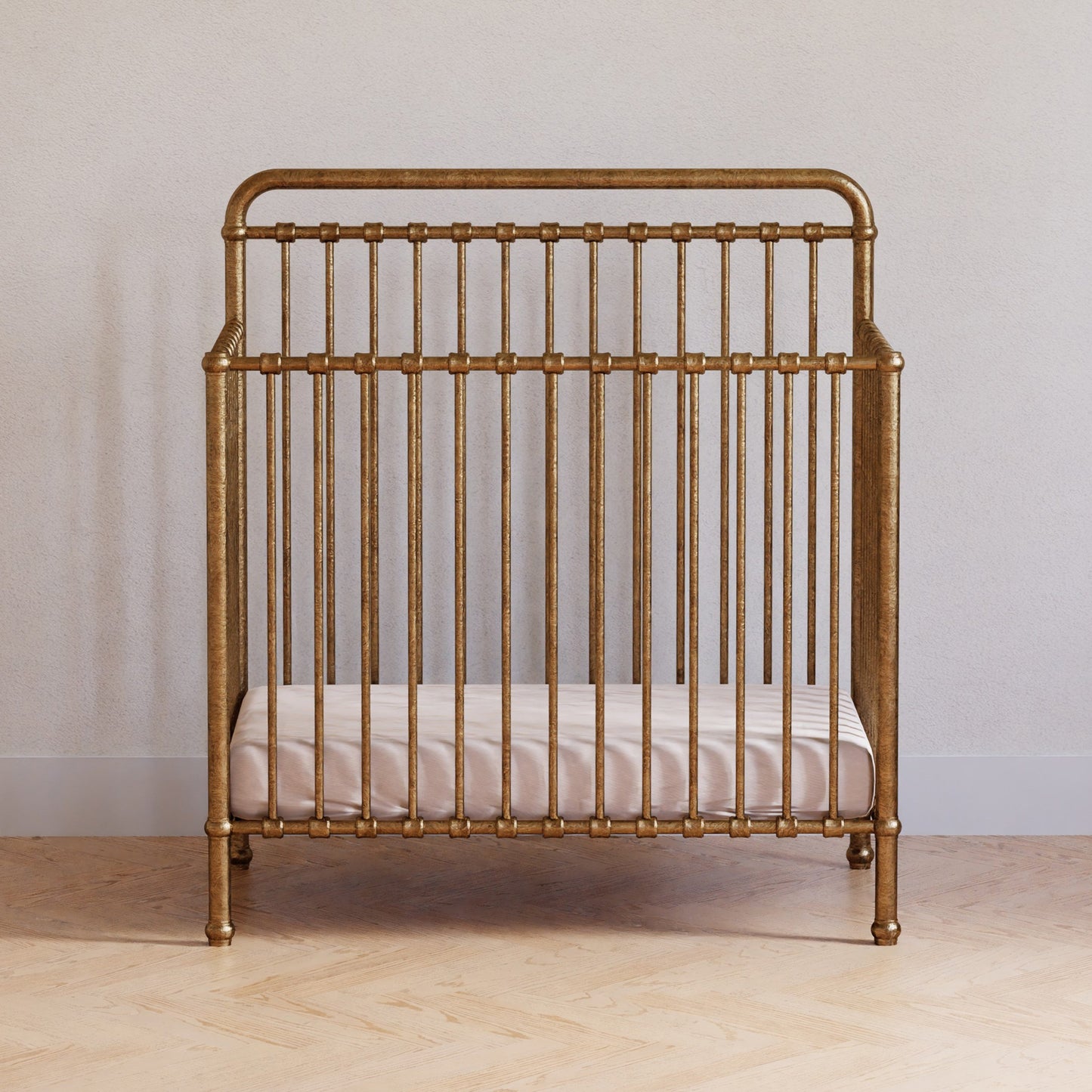 Winston 4-in-1 Convertible Mini Crib in Vintage Gold