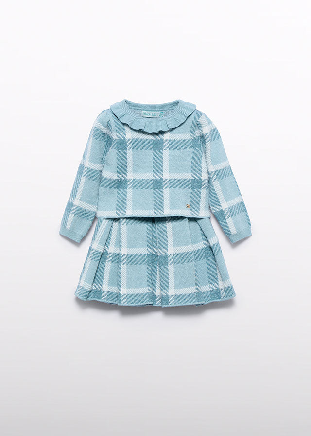 ABEL & LULA GIRL PLAID KNIT SKIRT SET