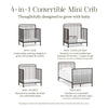 Winston 4-in-1 Convertible Mini Crib in Vintage Gold