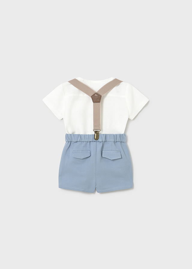 MAYORAL BOY SHORTS WITH SUSPENDERS AND SHIRT SET