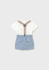 MAYORAL BOY SHORTS WITH SUSPENDERS AND SHIRT SET