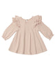 QUINCY MAE LONG SLEEVE FLUTTER DRESS DUSTY ROSE