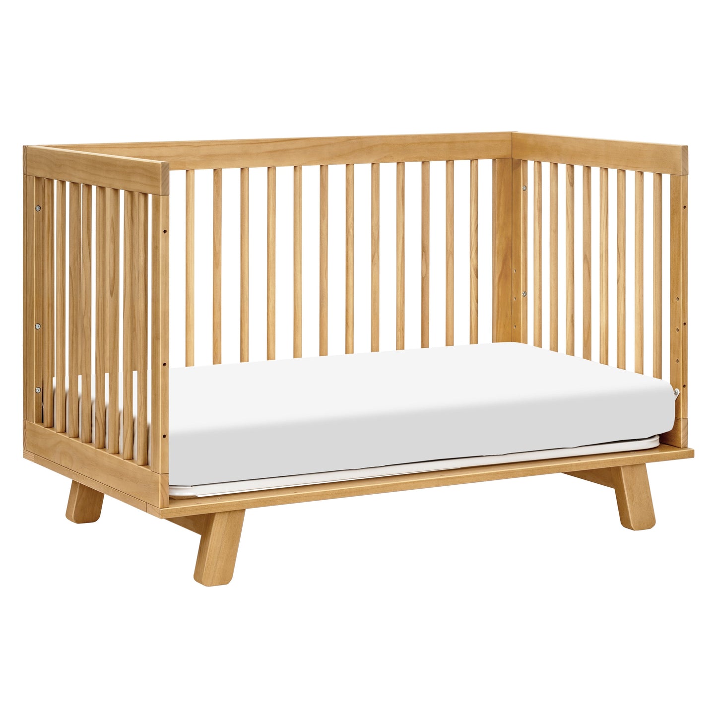 Hudson 3-in-1 Convertible Crib w/ToddlerBedConversionKit in White/Washed Natural