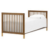 Gelato 4-in-1 Convertible Mini Crib and Twin bed in Natural Walnut Finish with Gold Feet