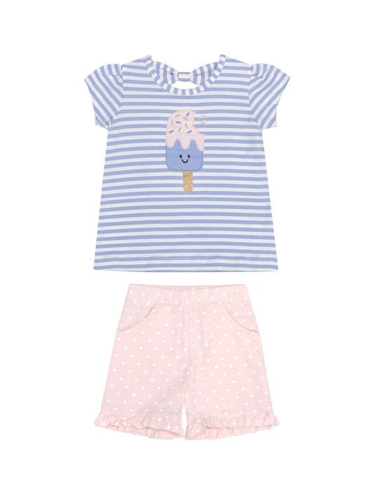 BLUE STRIPE POPSICLE TOP WITH SHORT
