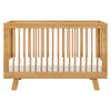 Hudson 3-in-1 Convertible Crib w/ToddlerBedConversionKit in White/Washed Natural