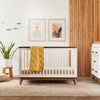 Scoot 3-in-1 Convertible Crib w/ToddlerBedConversion Kit in White/WashedNatural