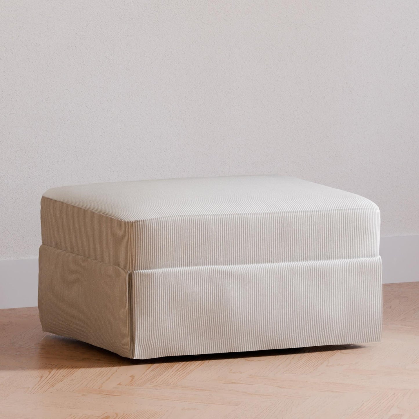Crawford Gliding Ottoman in Tan Gingham