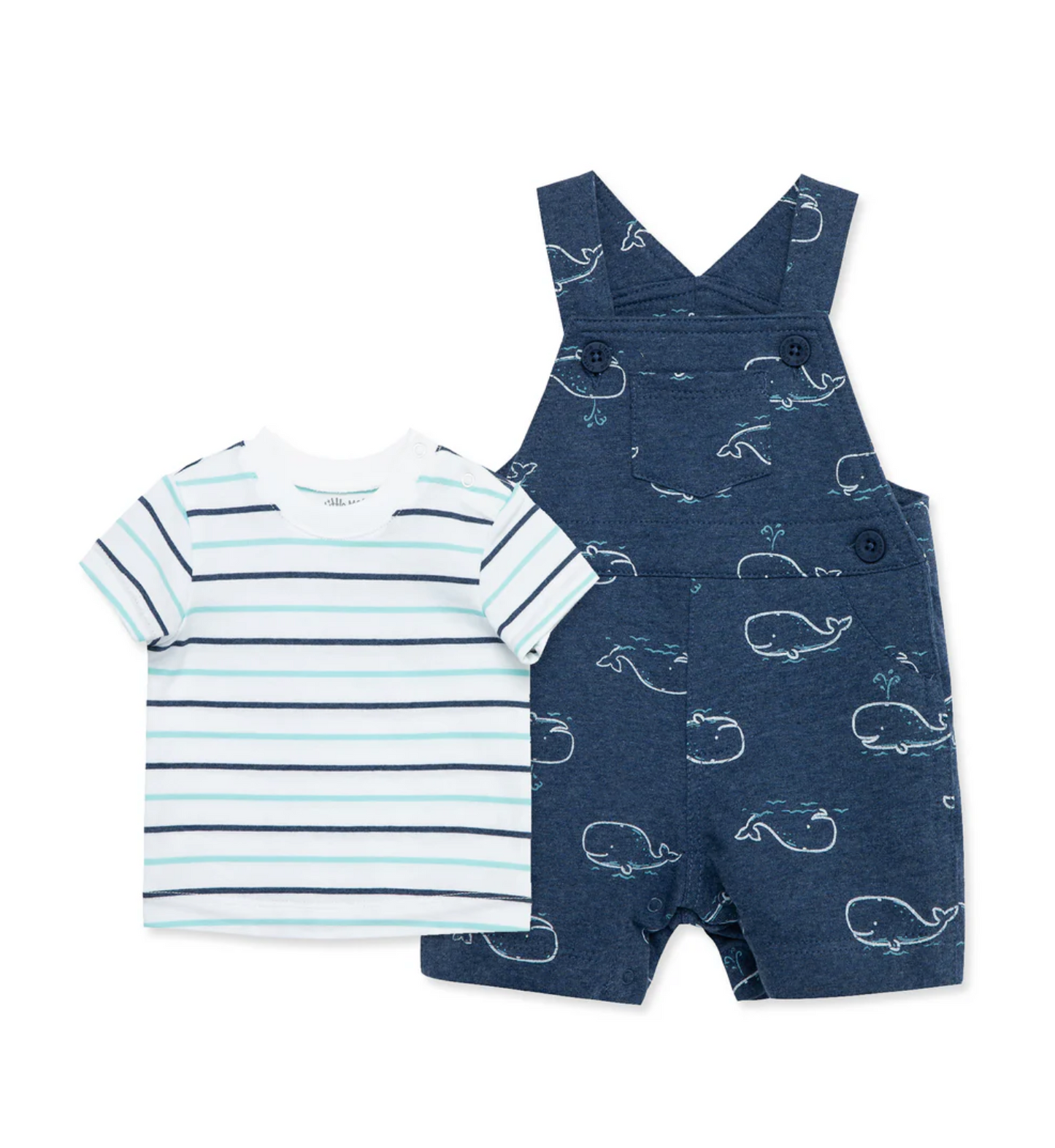 WHALE KNIT SHORTALL SET