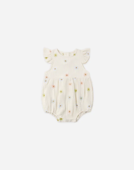 RYLEE + CRU AMELIA ROMPER EMBROIDERED DAISIES
