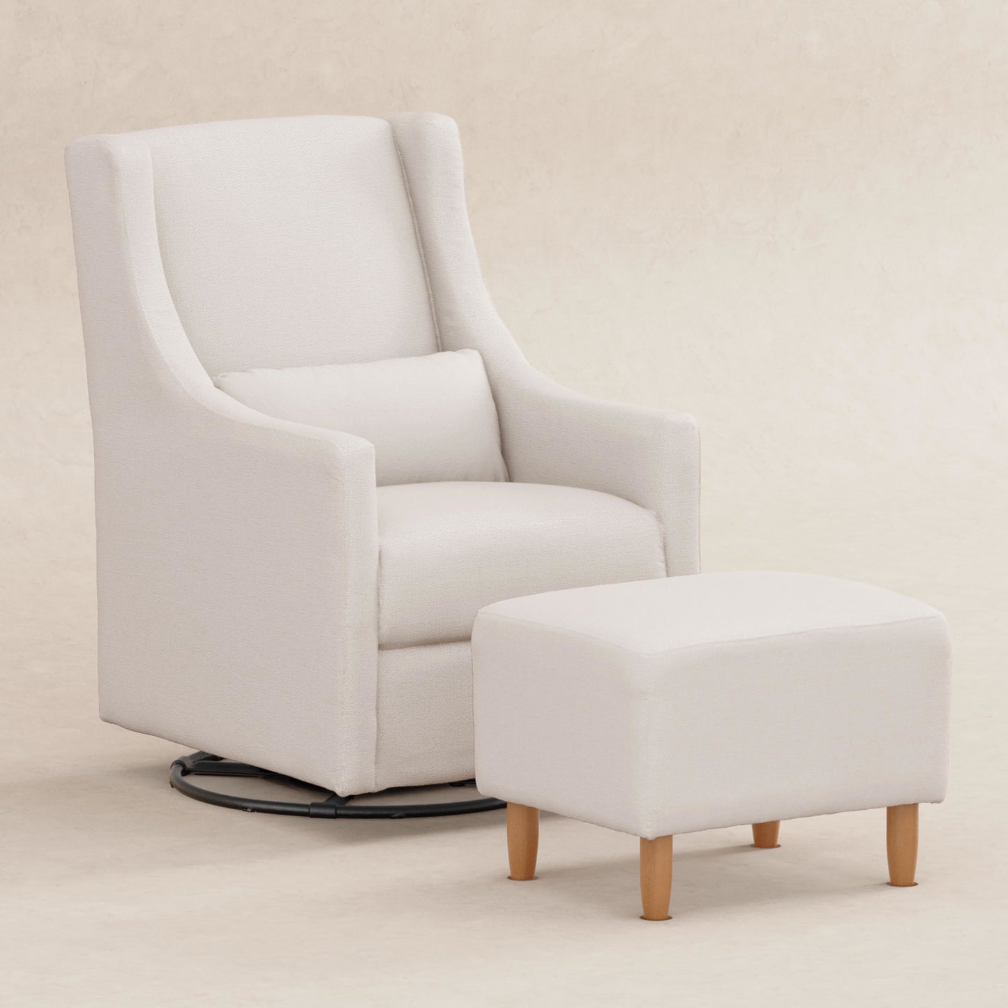 BABYLETTO TOCO SWIVEL GLIDER AND OTTOMAN IN ECO-PERFORMANCE FABRIC | WATER REPELLENT & STAIN RESISTANT