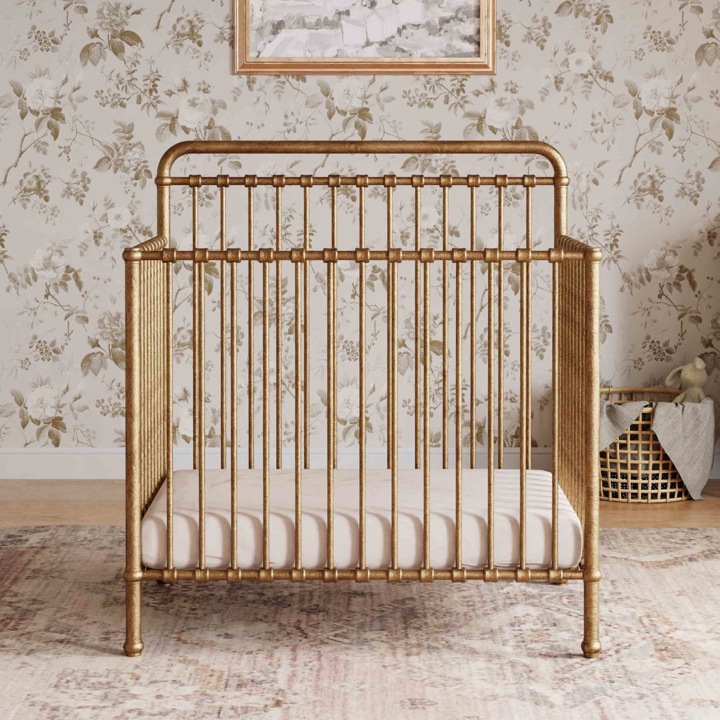 Winston 4-in-1 Convertible Mini Crib in Vintage Gold