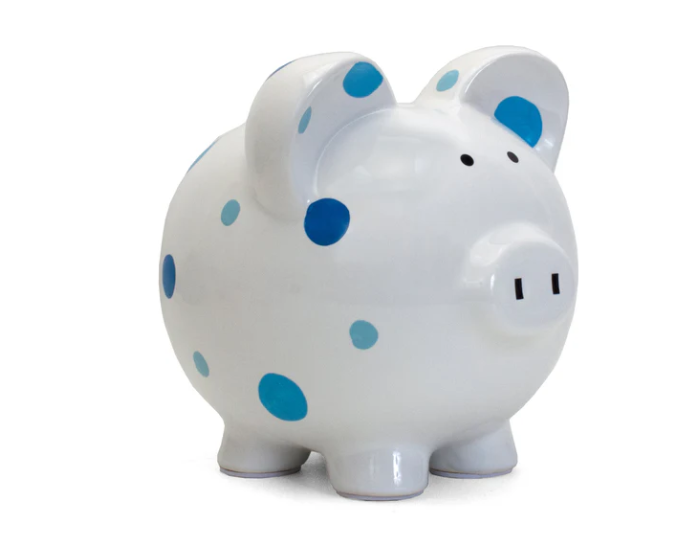 BLUE MULTI DOT BANK