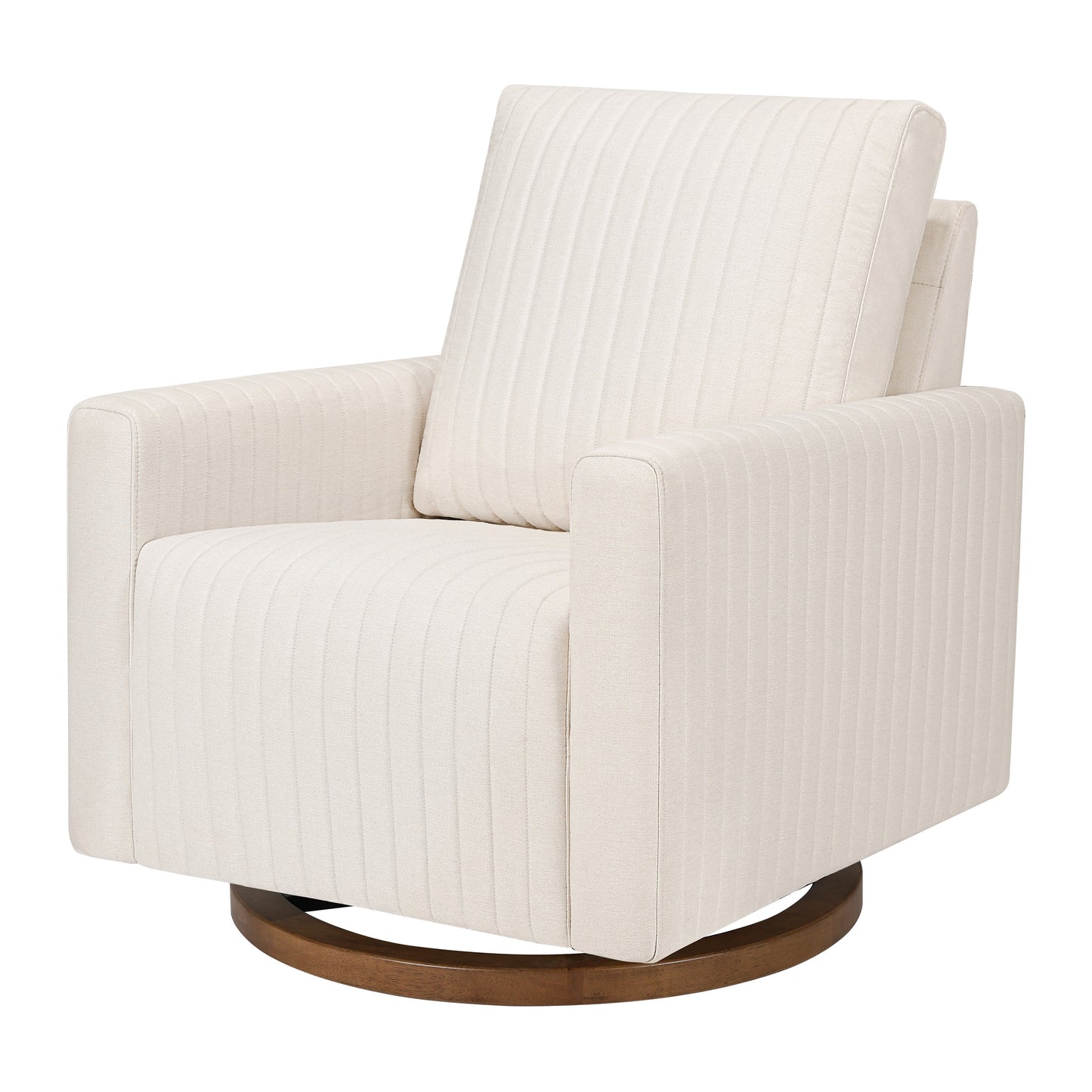 BABYLETTO POE CHANNELED SWIVEL GLIDER IN ECO-PERFORMANCE FABRIC | WATER REPELLENT & STAIN RESISTANT