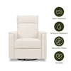 Willa Deluxe Power Glider Recliner w/Heat&Massage in Performance Beach Eco-Weave