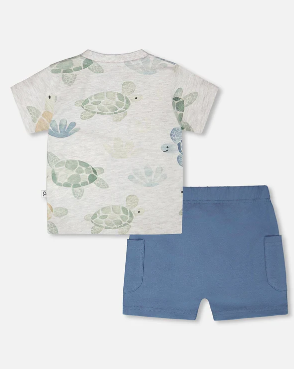 DEUX PAR DEUX T-SHIRT AND SHORTS SET