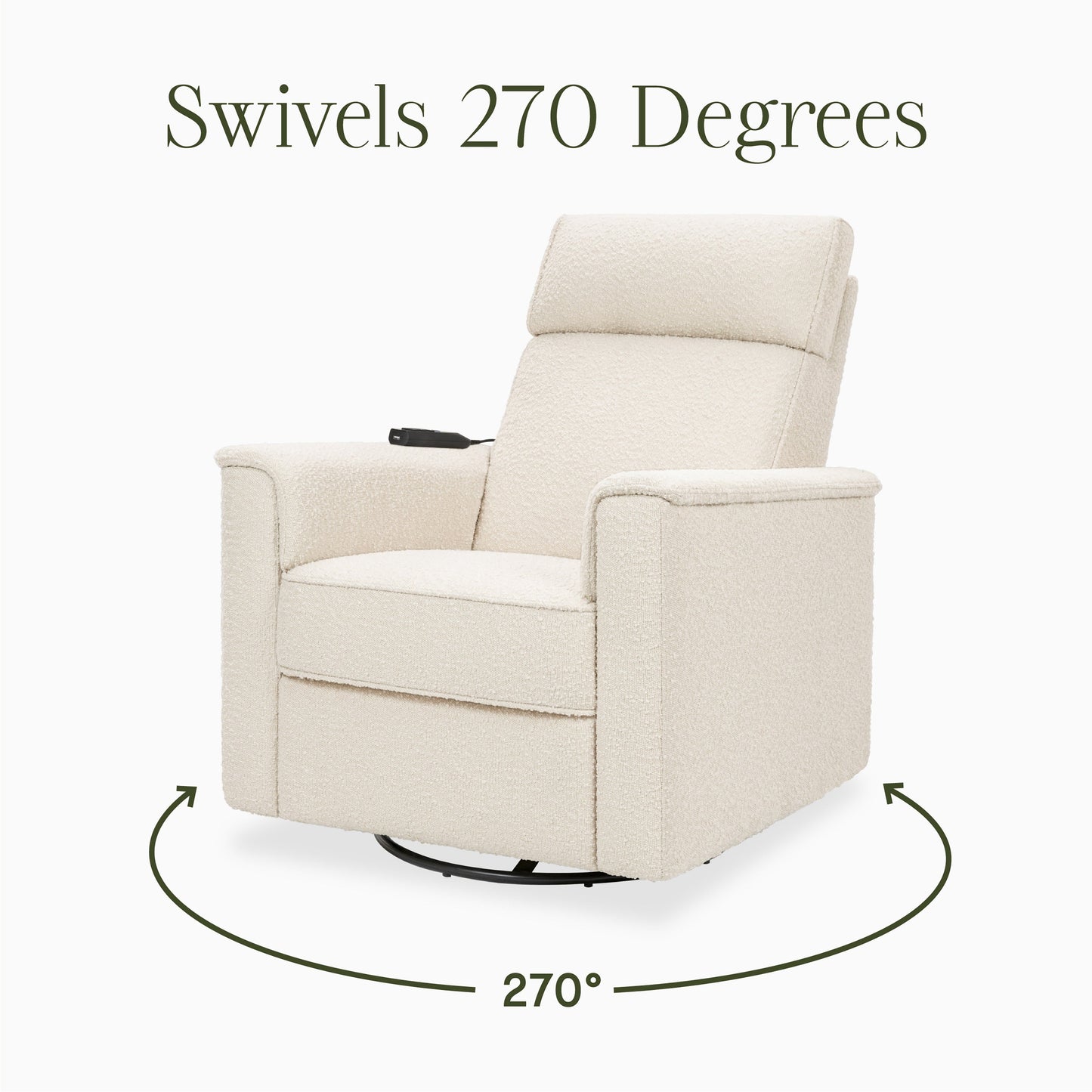 Willa Deluxe Power Glider Recliner w/Heat&Massage in Performance Beach Eco-Weave