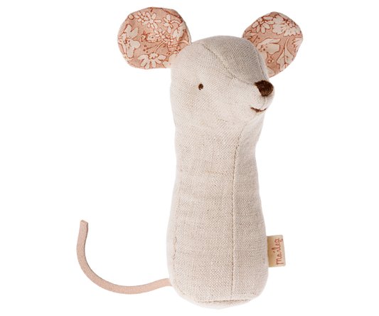 MAILEG LULLABY FRIEND RATTLES, MOUSE - NATURAL