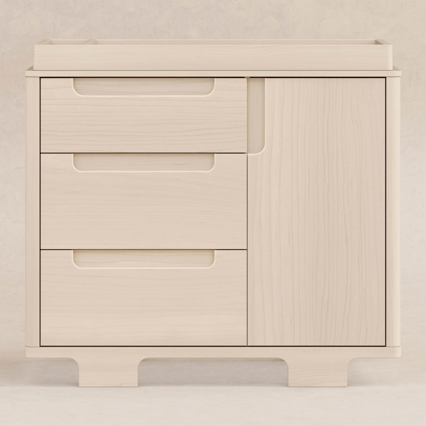 Yuzu 3-Drawer Changer Dresser in White/Natural