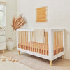 Lolly 3-in-1 Convertible Crib w/Toddler Bed Conversion in Crimson/Natural